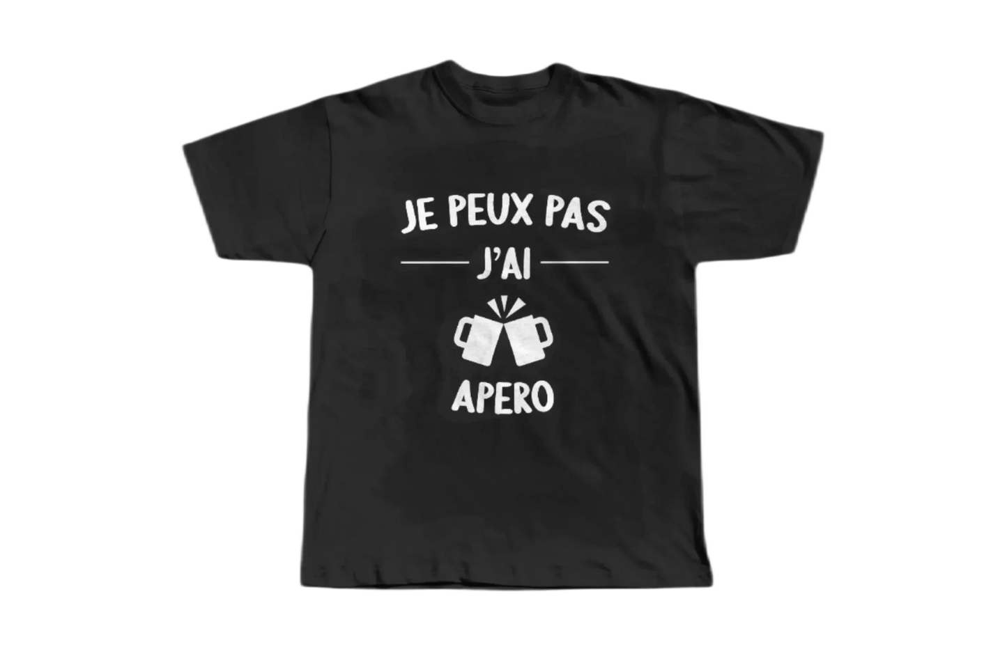 t shirt je peux pas j'ai apéro noir